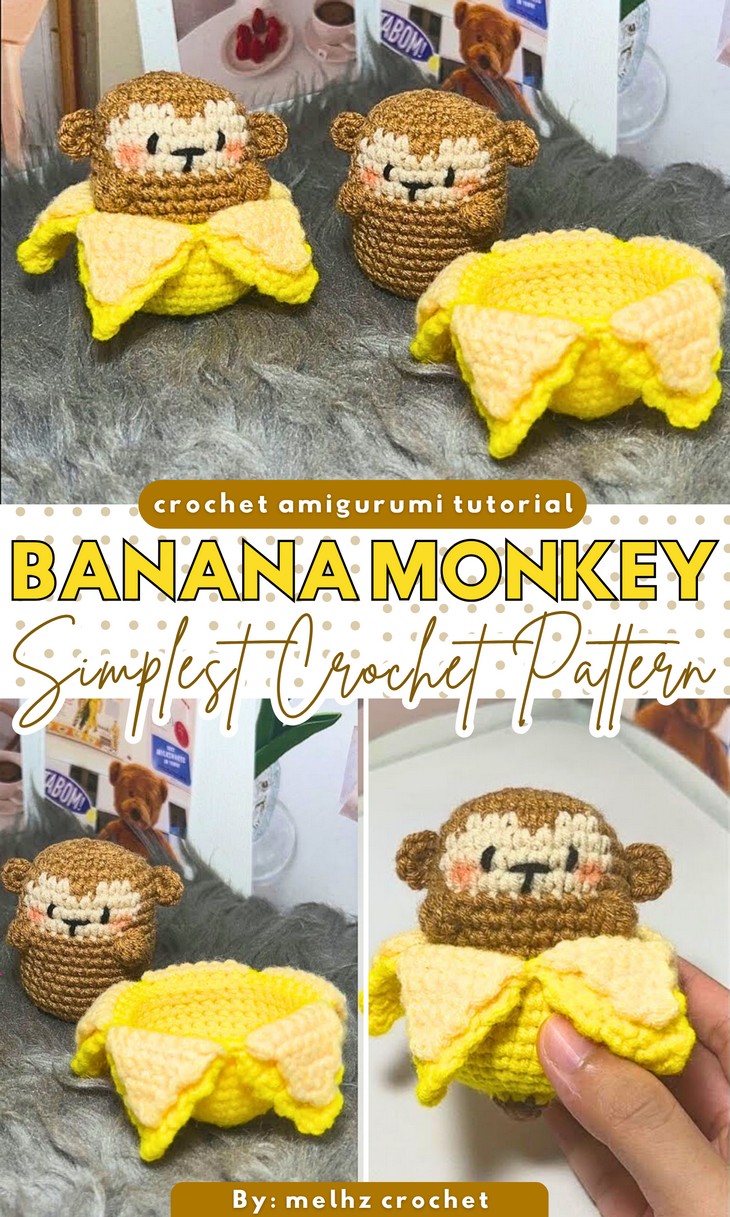 Banana Monkey Simplest Crochet Pattern