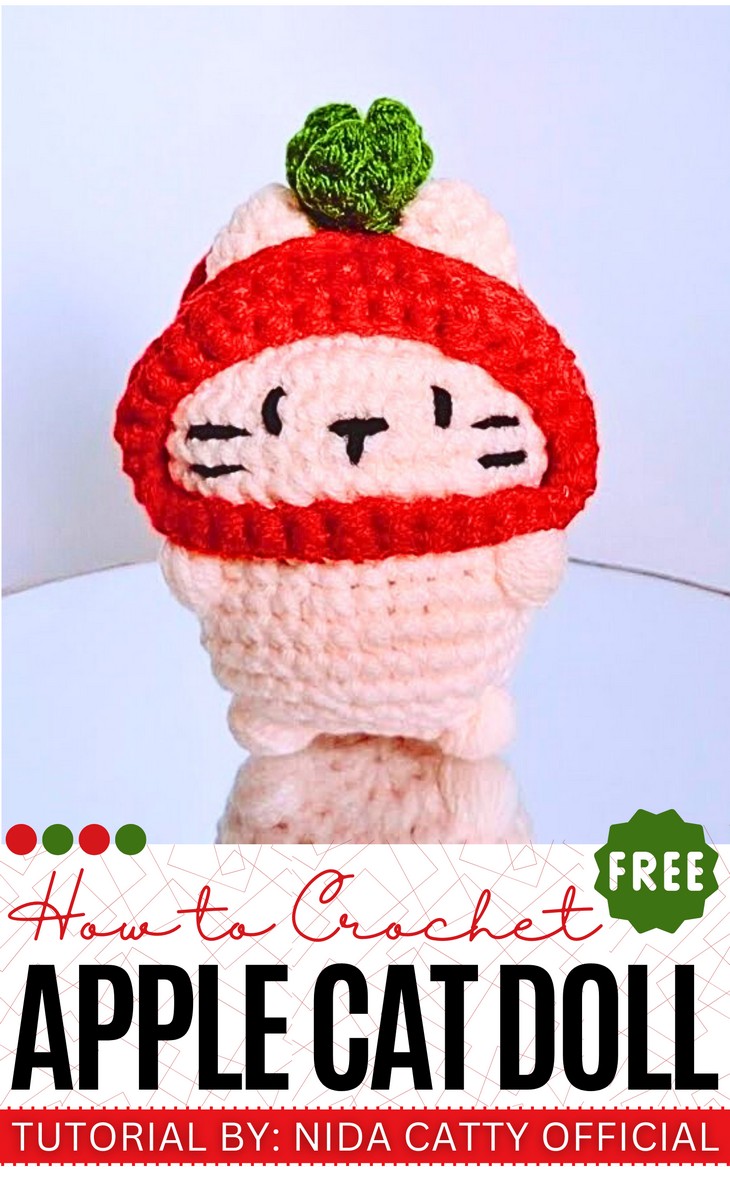 _Crochet Apple Cat Doll