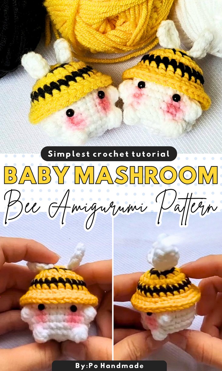 Crochet Baby Mushroom Bee