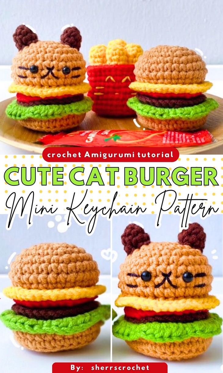 Crochet Cat Burger Pattern