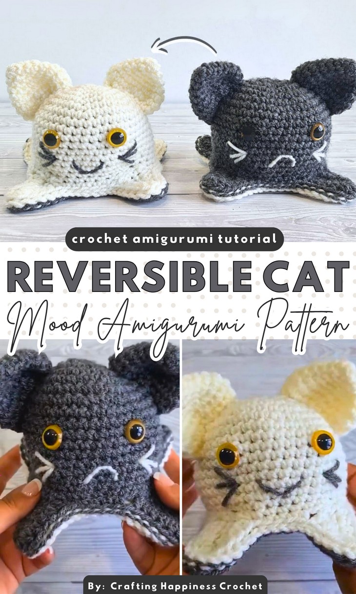 Crochet Cat Mood Reversible Amigurumi