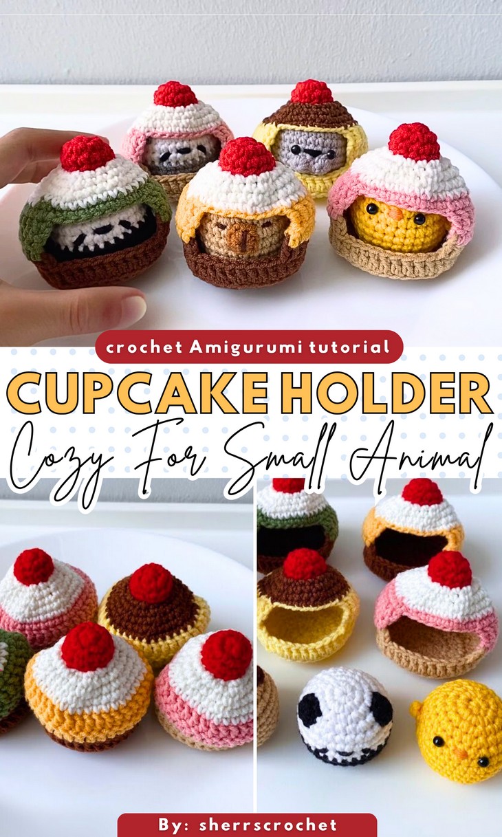 Crochet Cupcake Holder or Cozy for Small Amigurumi