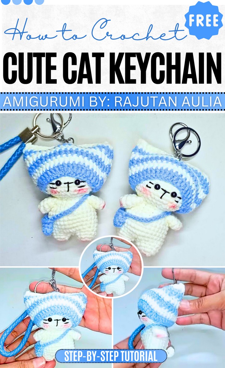 Crochet Cute Cat Keychain