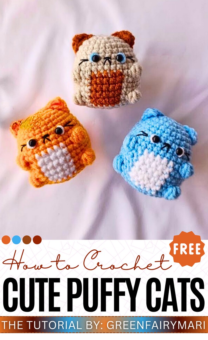 Crochet Cute Puffy Cats