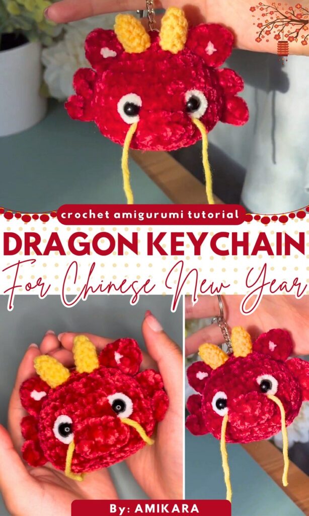 Crochet Dragon Keychain Tutorial