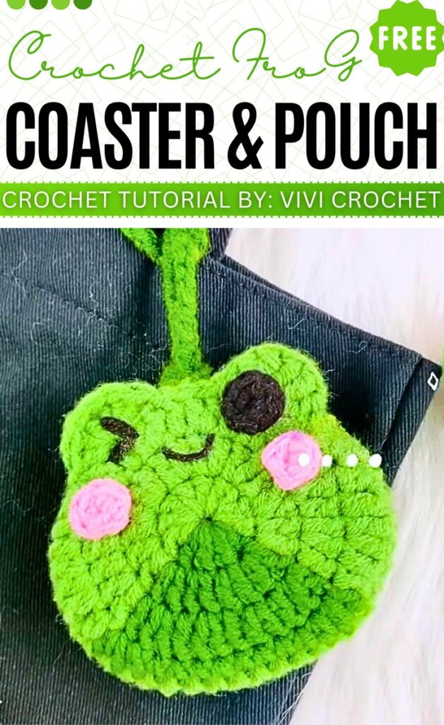 Crochet Frog Coaster & Pouch