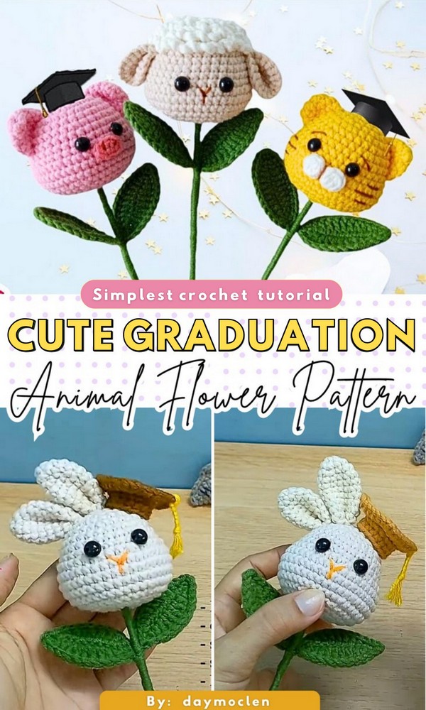Crochet-Graduation-Animal-Flower