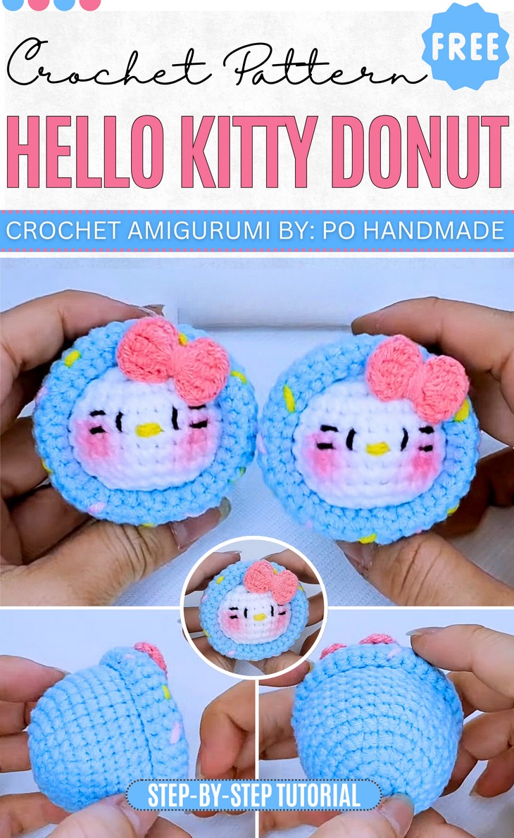Crochet Hello Kitty Donut
