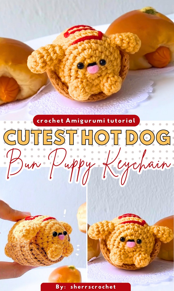 Crochet Hot Dog Bun Puppy
