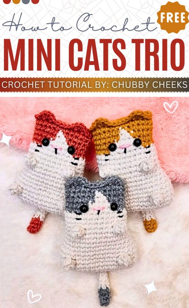 Crochet Mini Cats Trio Pattern