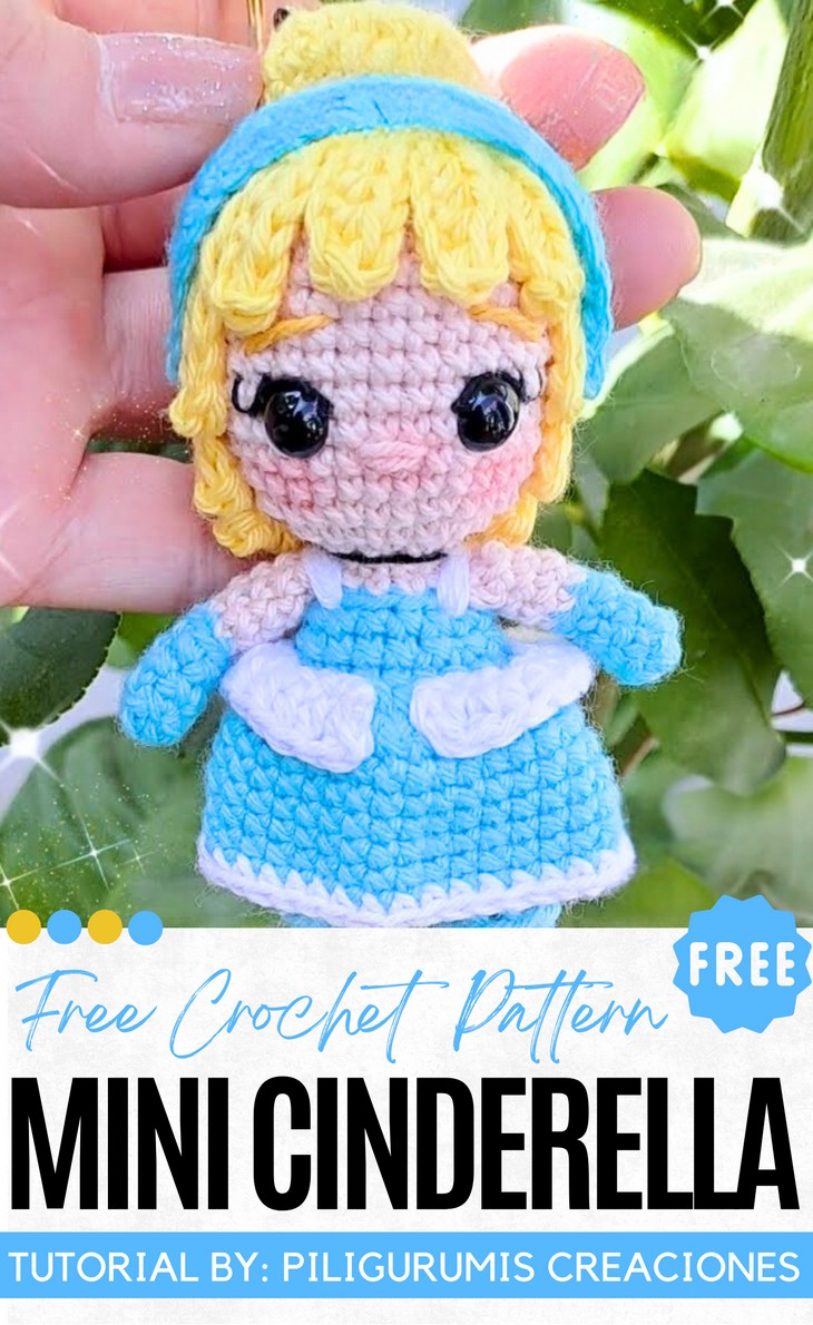 Crochet Mini Cinderella Amigurumi Doll