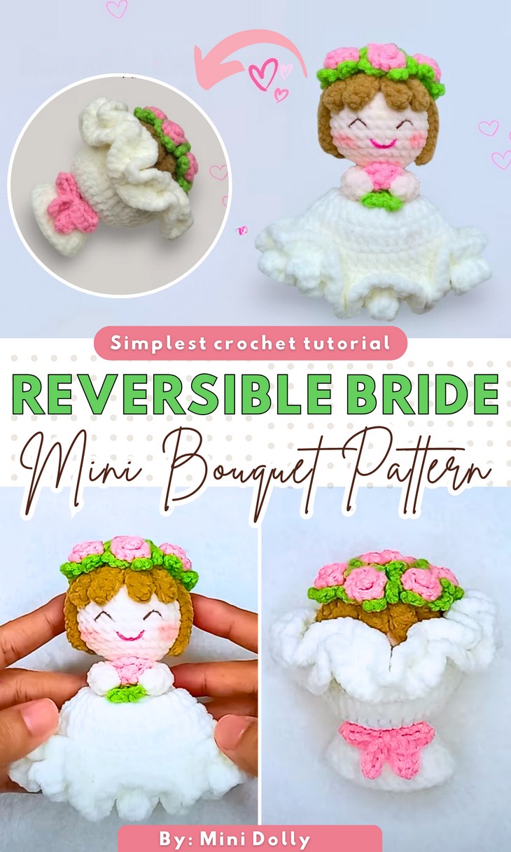 Crochet Mini Reversible Bride Bouquet