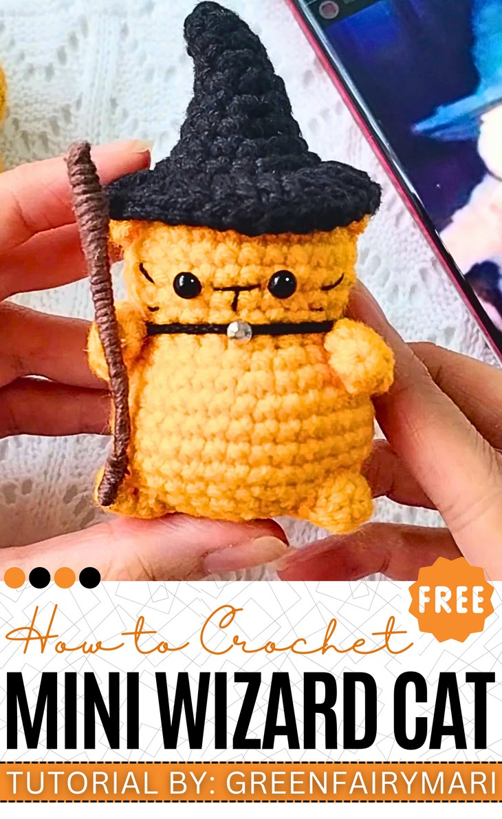 _Crochet Mini Wizard Cat