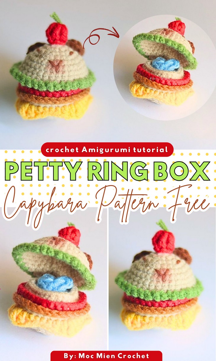 Crochet capybara ring box