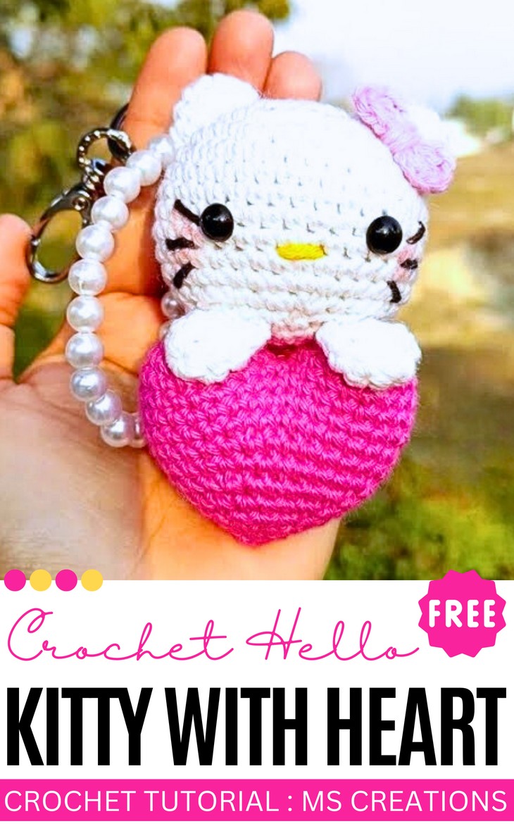 Crochet hello Kitty With Heart
