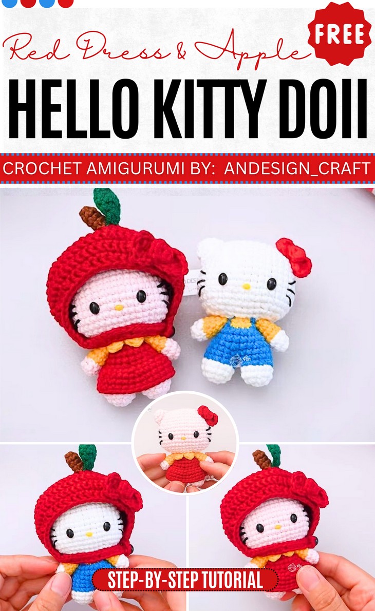 Hello Kitty in Red Dress In Apple Hoodie