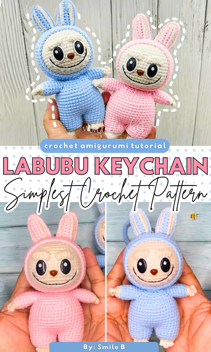 Labubu kEychain Amigurumi pattern