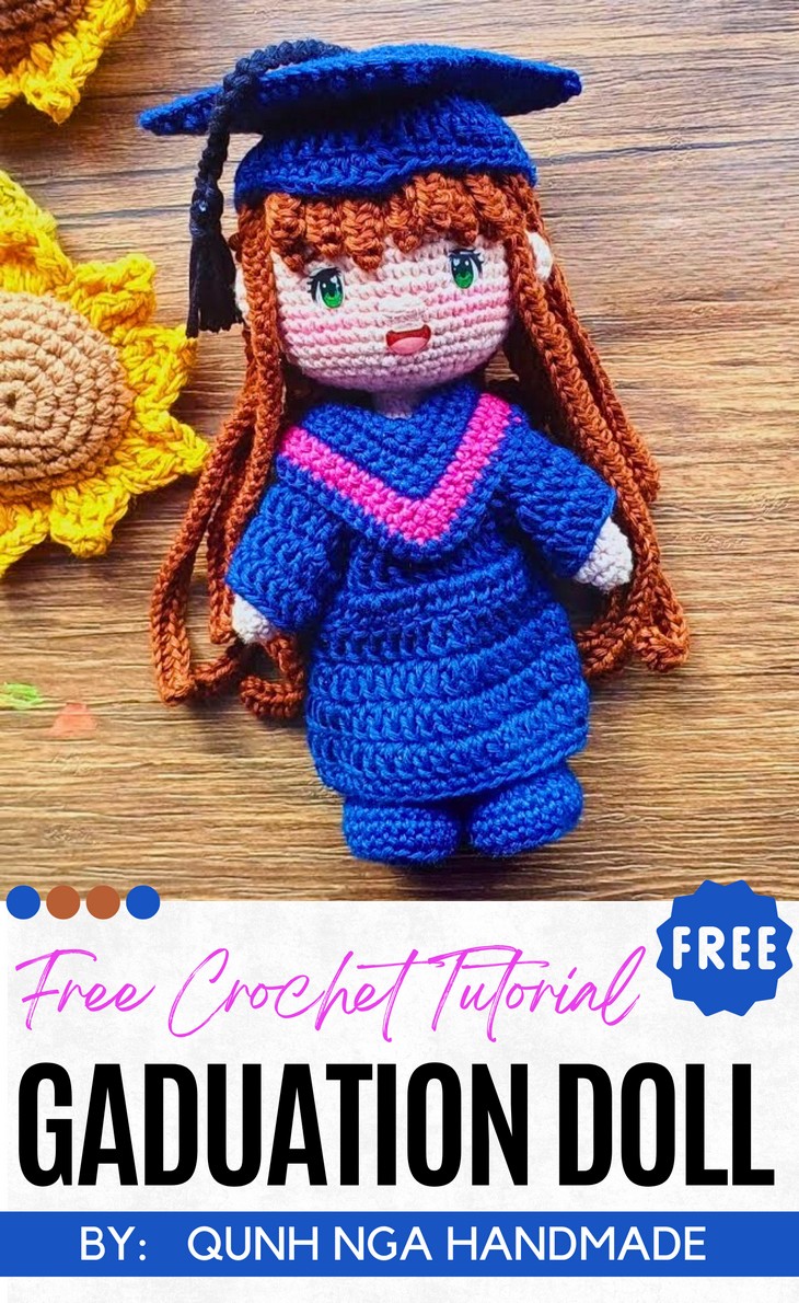 Mini Crochet Graduation Doll Pattern