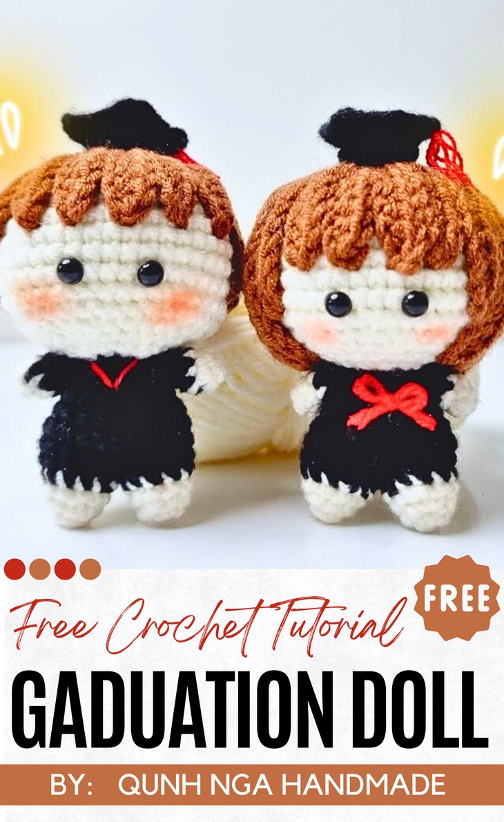 Mini Crochet Graduation Doll