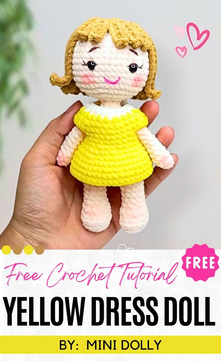 Crochet Doll In Yellow Dress