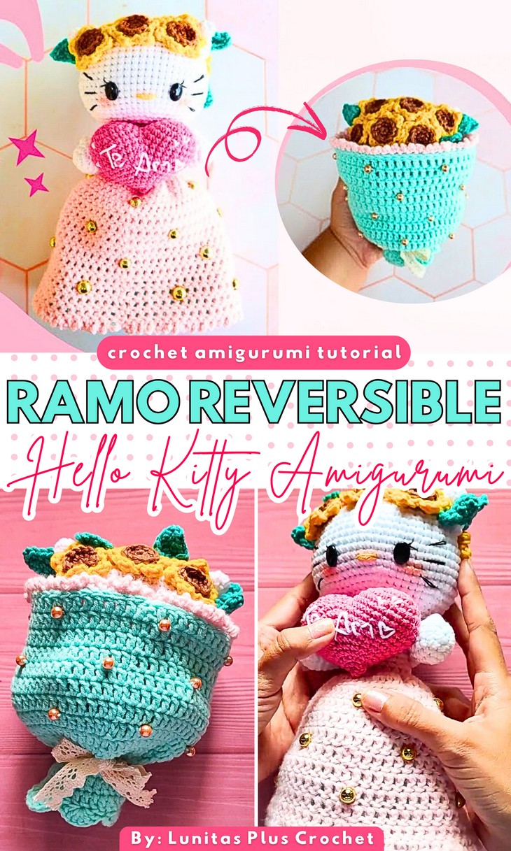 Ramo Reversible Hellow Kitty AmigurumI Doll