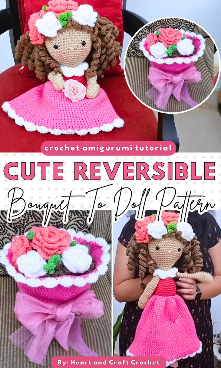 Reversible Amigurumi Bouquet to Doll Pattern