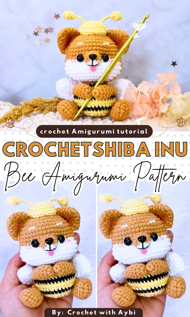 Crochet Bear Bee (Suiba Inu Bee)