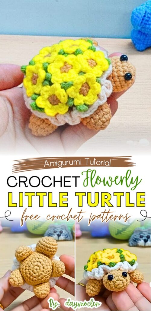 CROCHET Flowerly LITTLE TURTLE