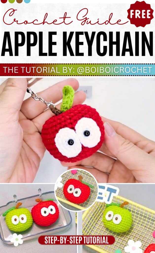 Crochet Apple Keychain