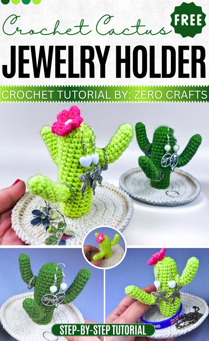 Crochet Cactus Jewelry Holder Pattern