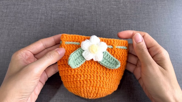 Crochet Fall Orange Pouch (3)