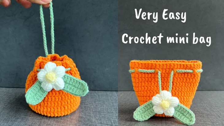 Crochet Fall Orange Pouch (5)