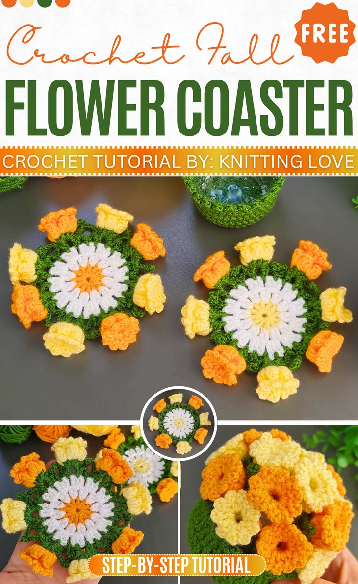 Crochet Flower Coaster Pattern