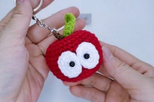 How To Crochet Mini Apple Amigurumi with Googly Eyes