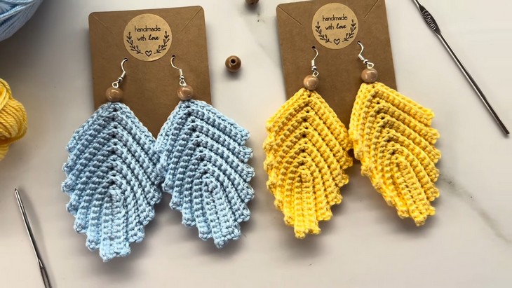 Crochet Leaf Earrings (3)