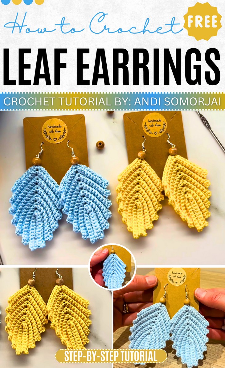 Crochet Leaf Earrings Pattern