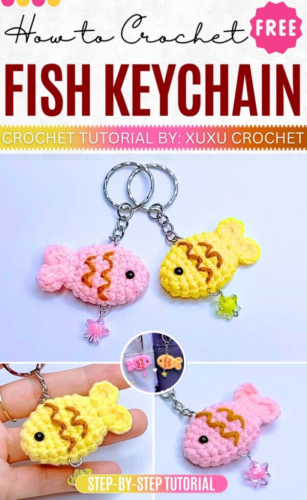 Crochet Mini Fish Keychain