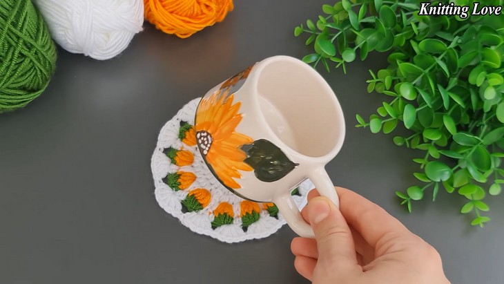 Crochet Pumkin Coaster (2)