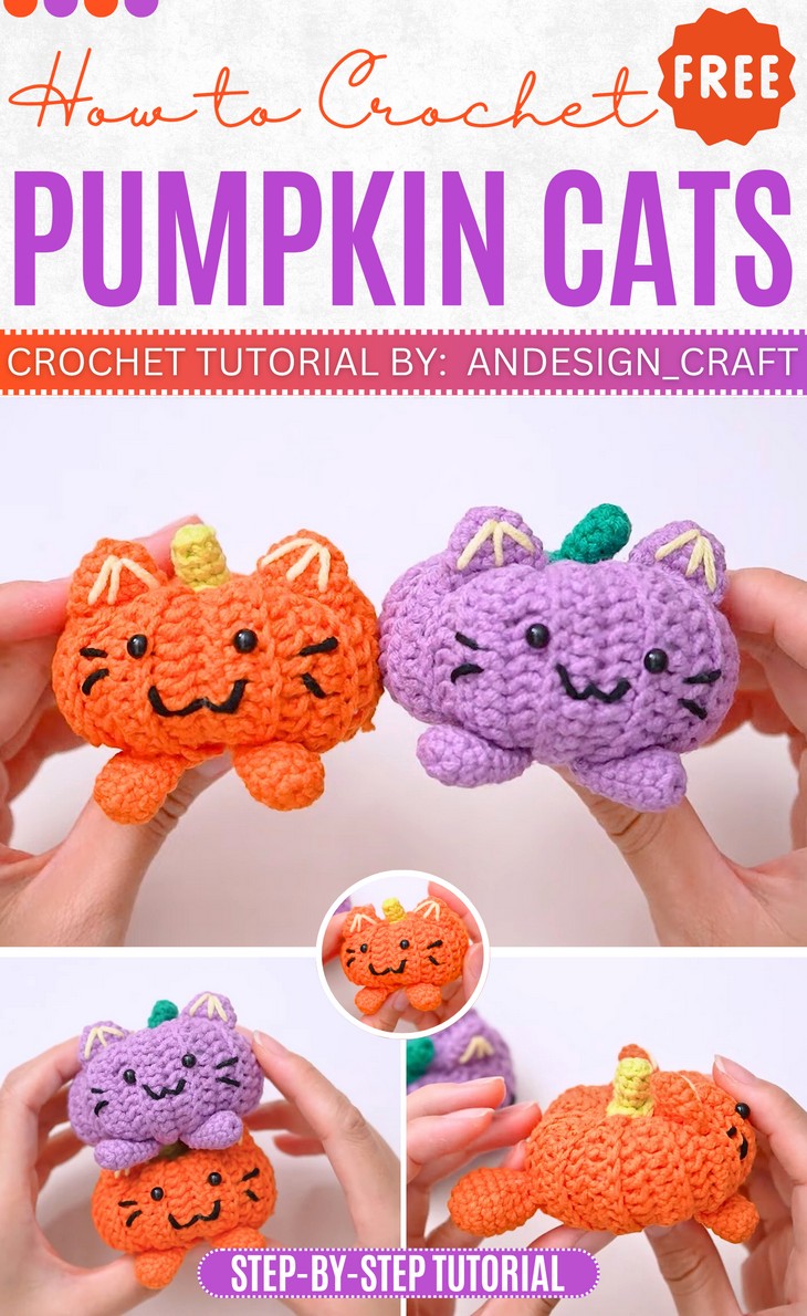 Crochet Pumpkin Cats Pattern