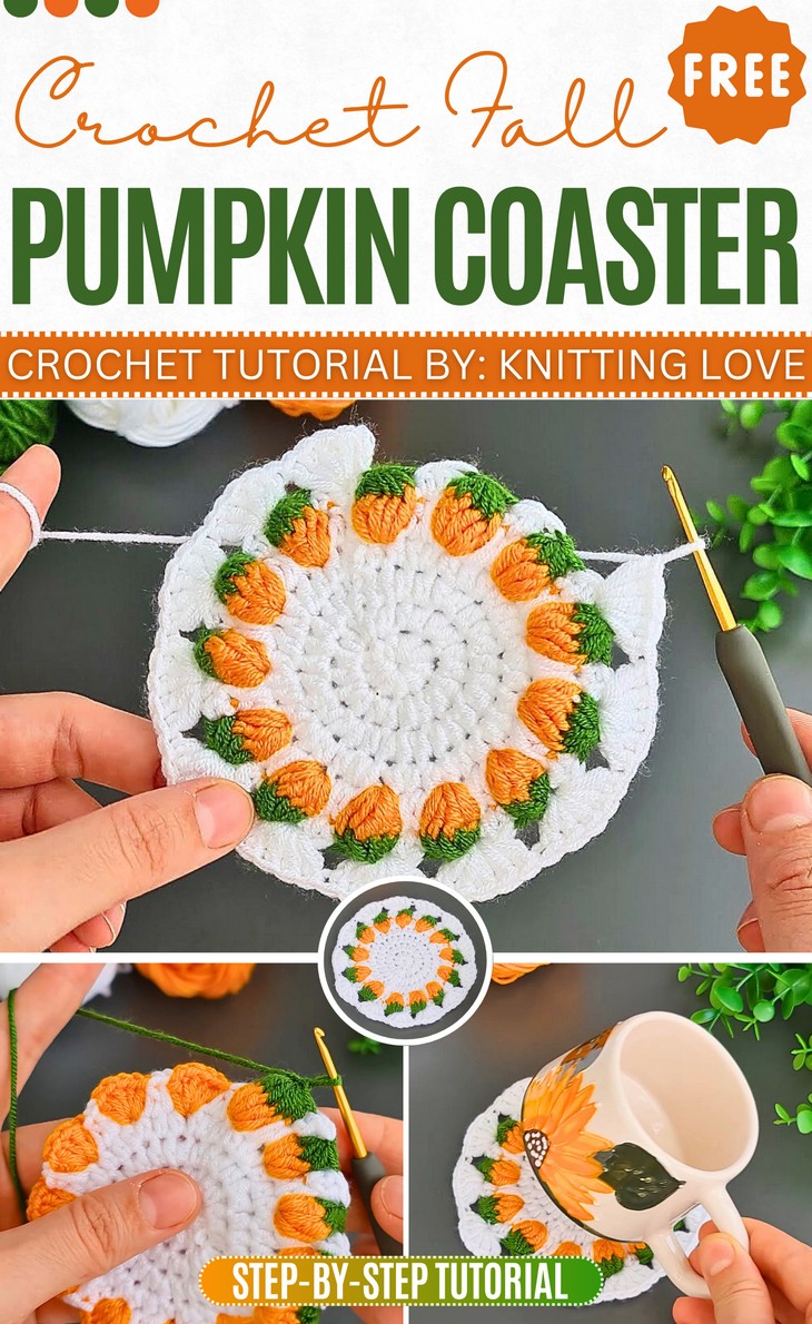 Crochet Pumpkin Coaster Pattern