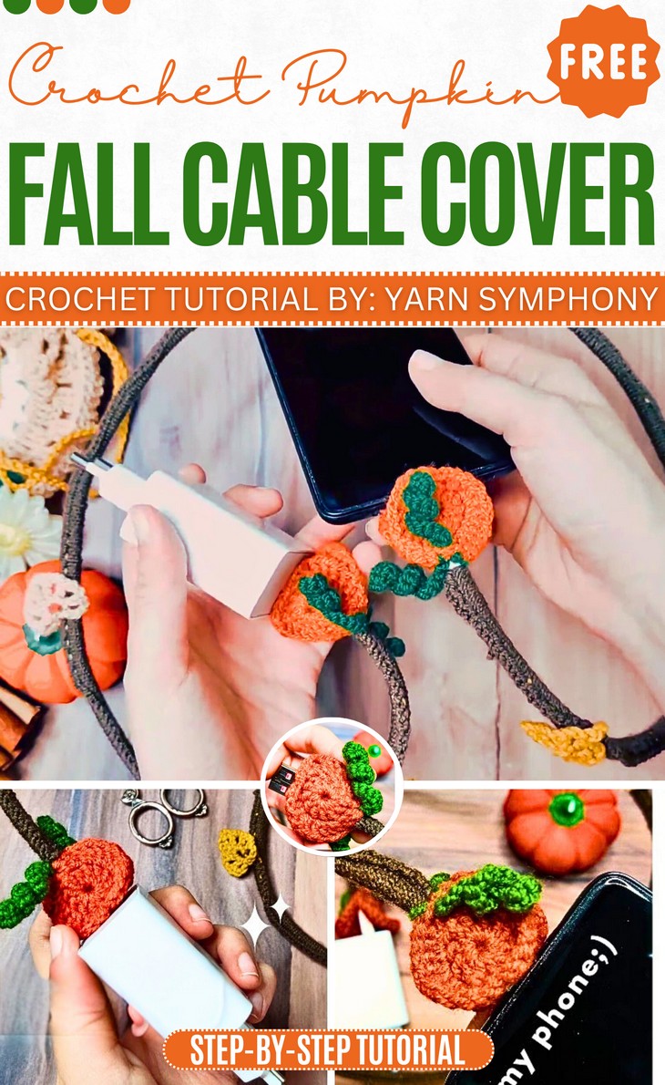 Crochet Pumpkin Fall Cable Cover