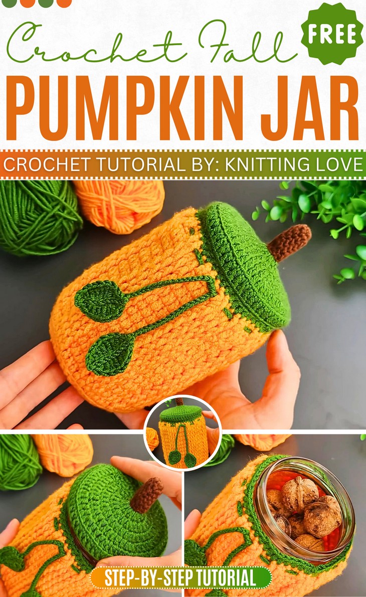 Crochet Pumpkin Jar Cozy Pattern Free