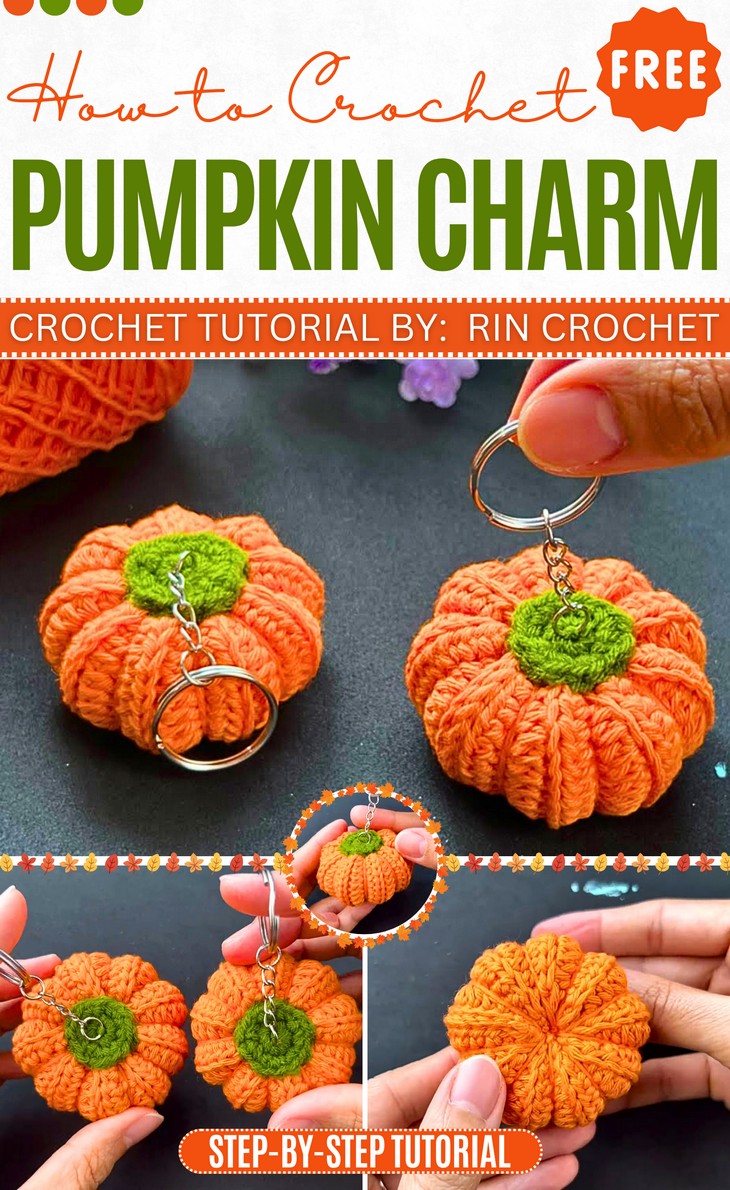 Crochet Pumpkin Keychain Pattern Free