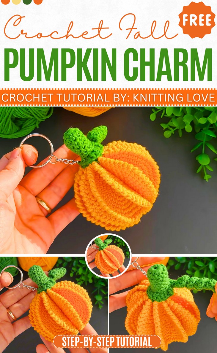 Crochet Pumpkin Keychain