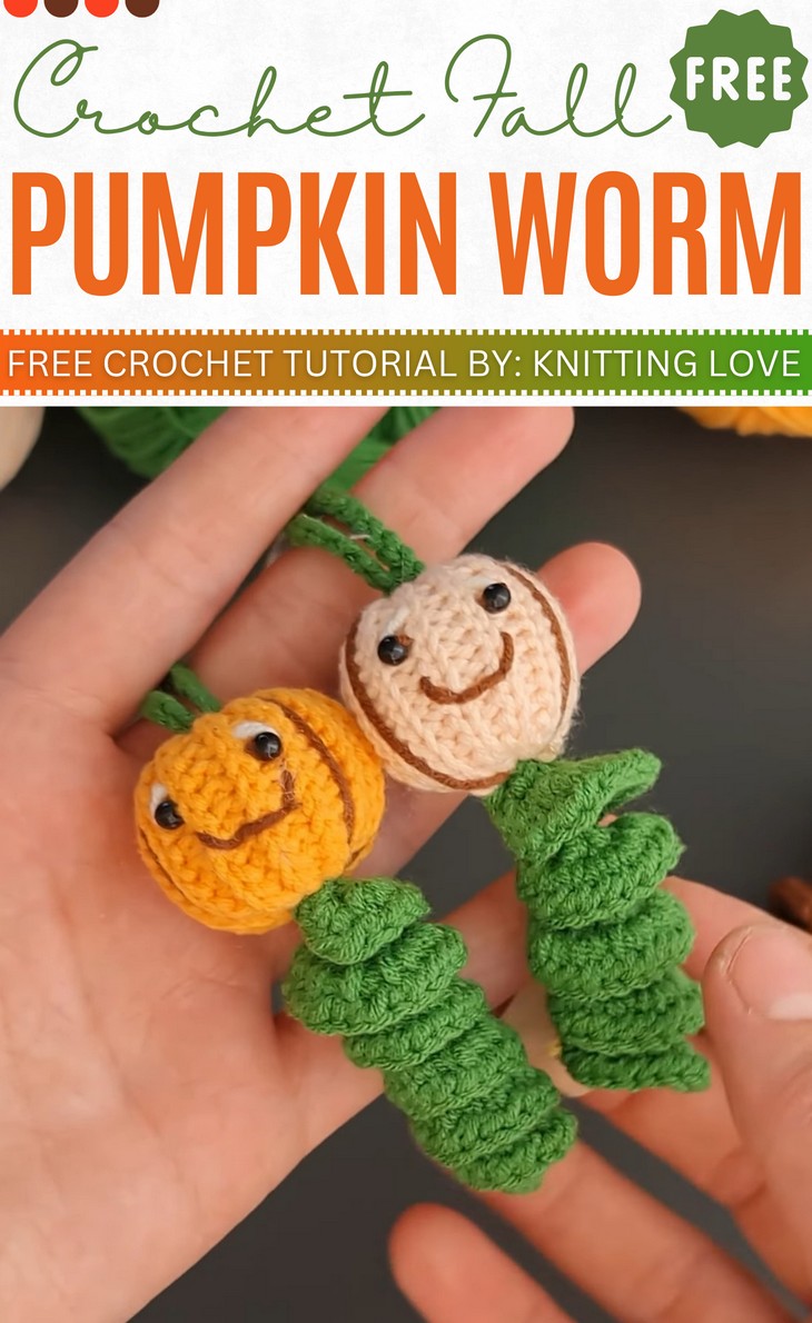Crochet Pumpkin Worm