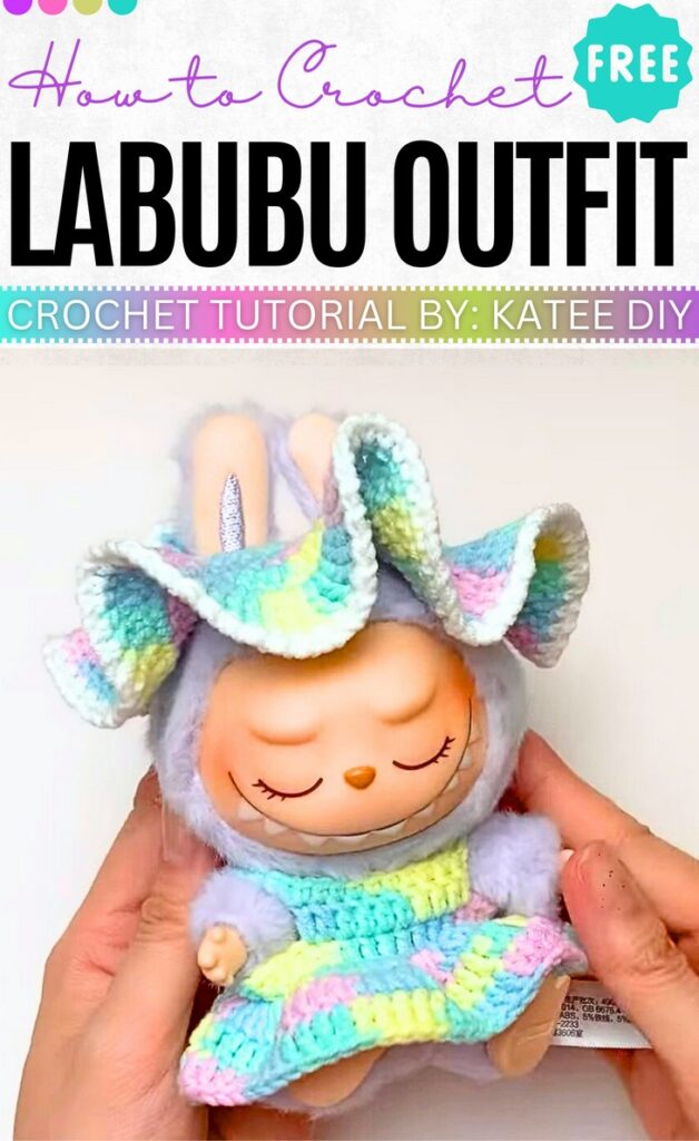 Crochet Rainbow Labubu Outfit