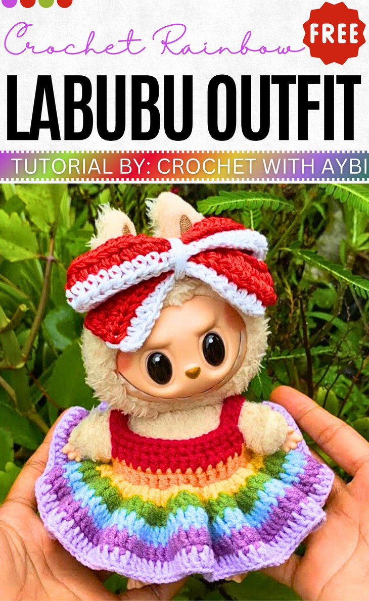 Crochet Rainbow Outfit For Labubu
