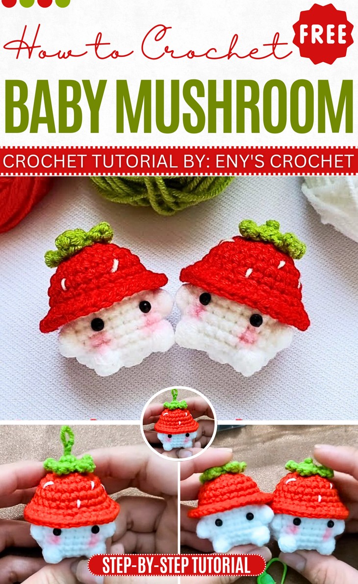 Crochet Strawberry Baby Mushroom Pattern