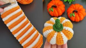 How to Crochet Striped Pumpkin Amigurumi from Rectangle