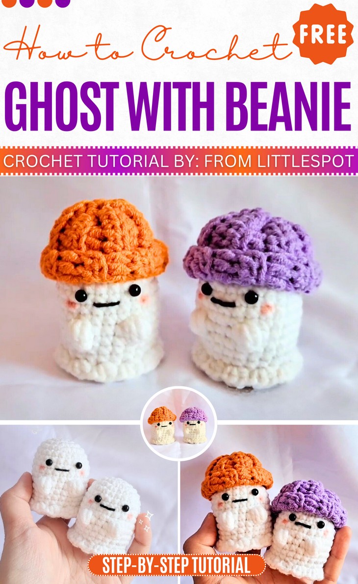 Crochet ghost With Beanie For Falls And Halloween